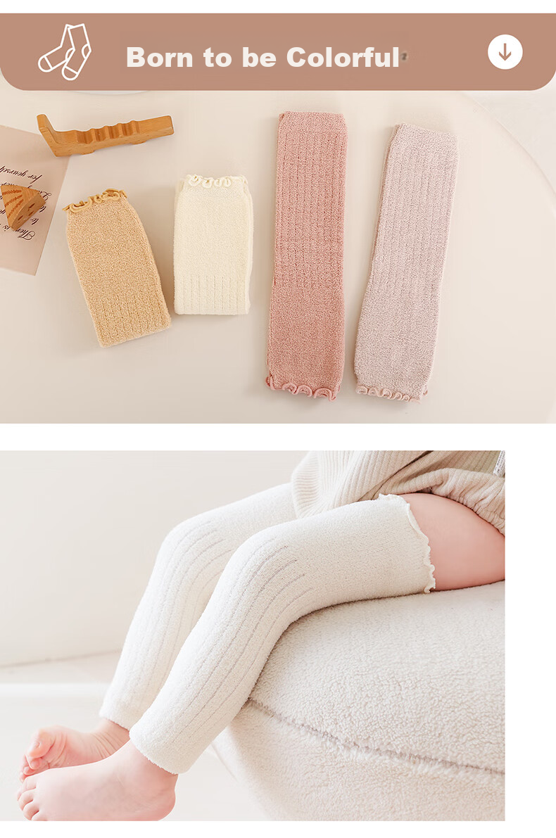 LAXIALIYA Children's Sock Covers, Baby Slouch Socks, Infant Thigh-High Socks, Knee-High Socks, Diaper Changing, Warm, Newborn Autumn And Winter 9