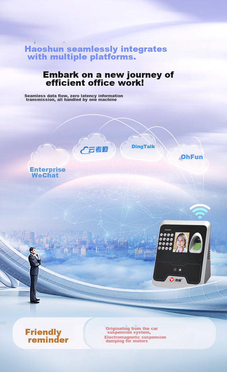Haoshun (Hysoon) Smart Cloud Attendance Machine, Time Clock with Facial Recognition And Fingerprint, Wi-Fi Connected Attendance Machine, Remote Online Management, C39TW-BS 5