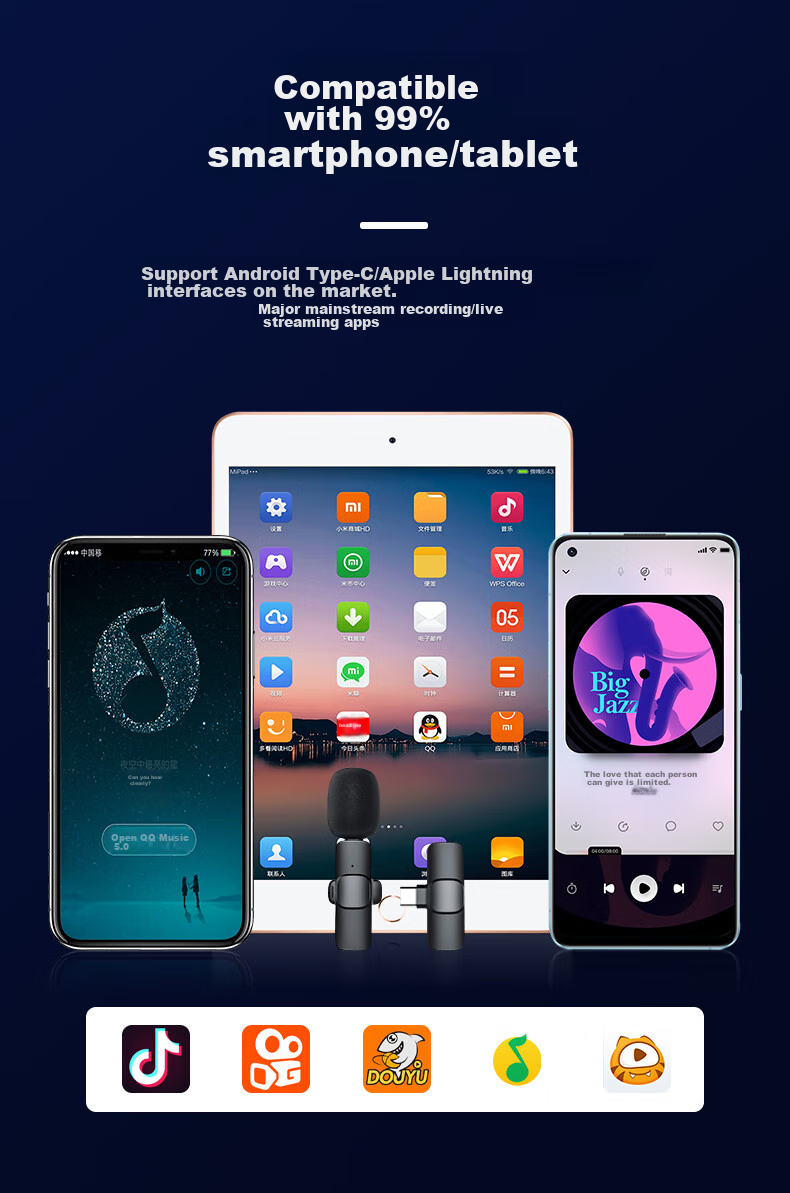 Haomuren Wireless Lavalier Microphone, Outdoor Short Video Douyin Vlog Lip-Sync Mobile-Specific Bluetooth Noise-Cancelling Recording Microphone, Live Streaming Dual-Channel 11