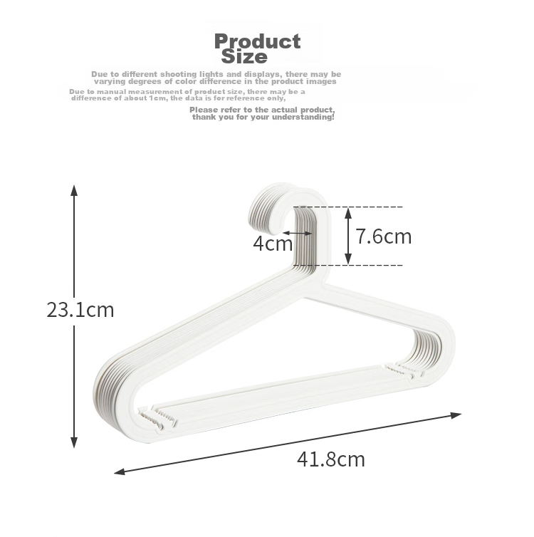 Ourunzhe Hangers, Plastic Seamless Non-Slip Drying Rack, Suitable for Both Wet And Dry Use, Simple Hanger Design, Small Clothes Support, Pack of 10 1