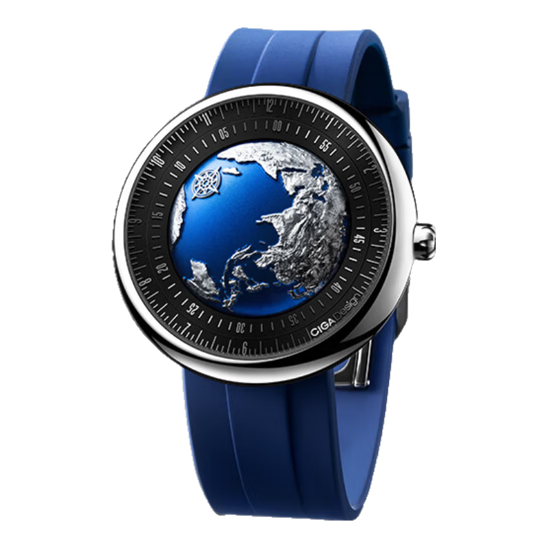 CIGA Design Jia Tansuo Series Artistic Wristwatch Mechanical Watch Blue Planet Earth Watch for Men Father's Day Gift