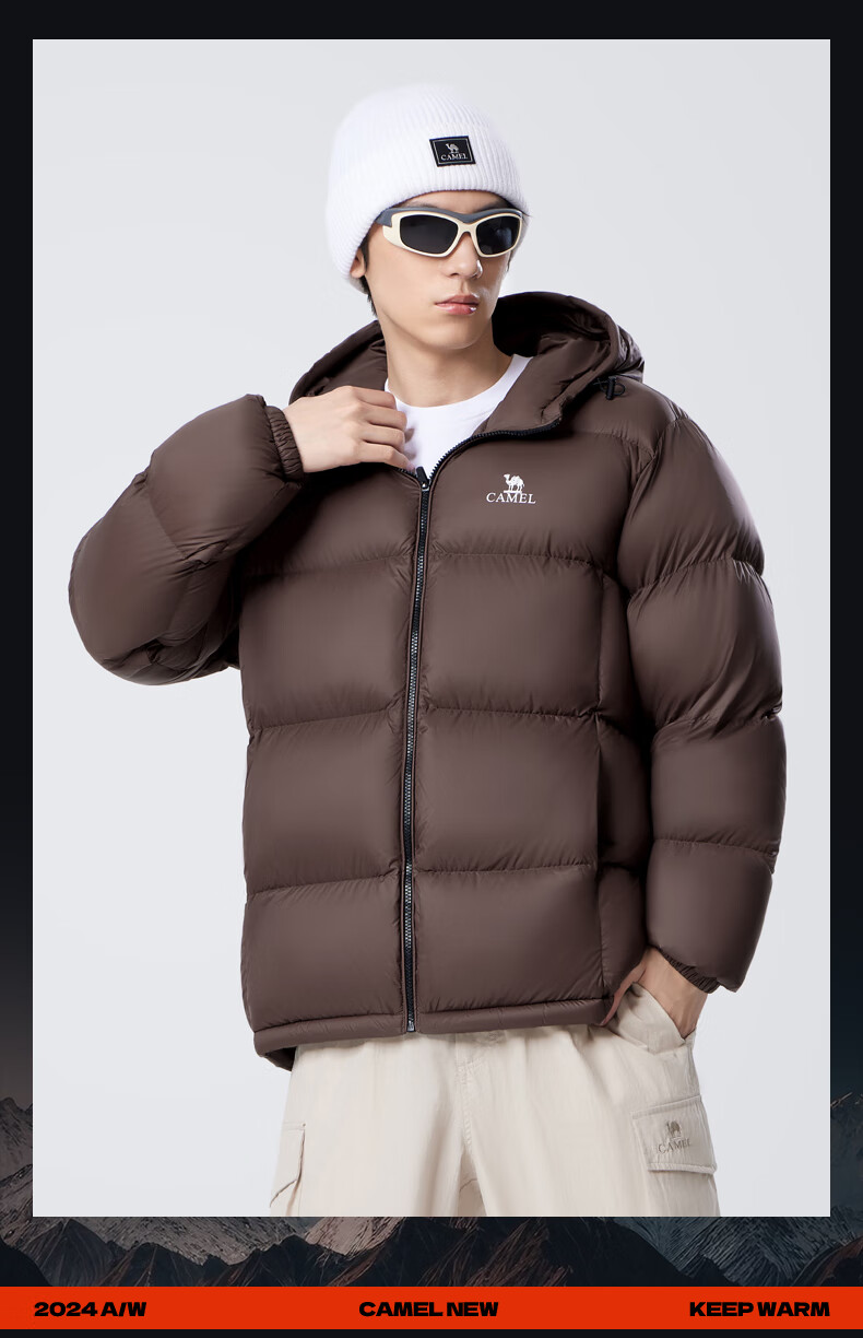 CAMEL Zhichun down Jacket for Men, Winter Thick White Duck down, Couple's Puffer Coat, Warm Outerwear M33CR07131 17
