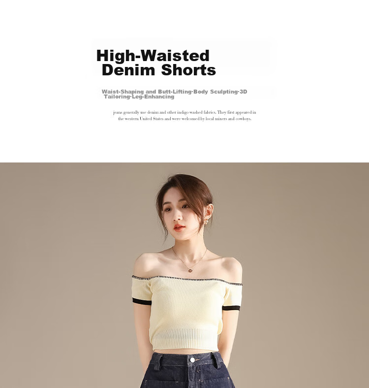 RAIN.CUN High-Waisted Slimming Denim Shorts for Women, 2024 Summer Loose Versatile A-Line Wide-Leg Pants, Hot Pants 1