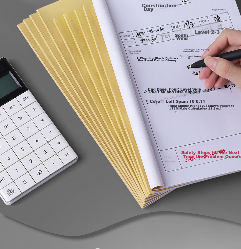 DiLe Premium Series, 16K Customized Safety Log Notebook for Construction Supervision And Safety Recording, Single Book with 38 Pages, 4341 Safety Log 2
