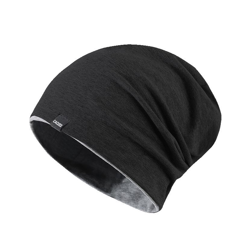 CACUSS Hat for Men And Women, Spring And Summer Thin Cotton Balaclava, Warm Maternity Cap for Postpartum Care, Air Conditioning Hat, Black Medium