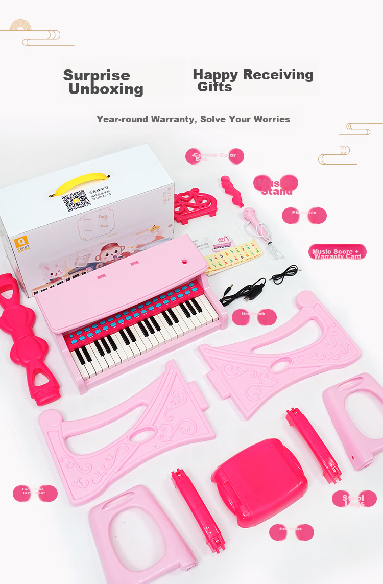 QIAO WA BAO BEI Children's Small Piano Toy, Electronic Keyboard for Girls And Toddlers, Beginner's Instrument for Ages 1-2 Birthday Gift, Mid-Autumn Festival Present 18