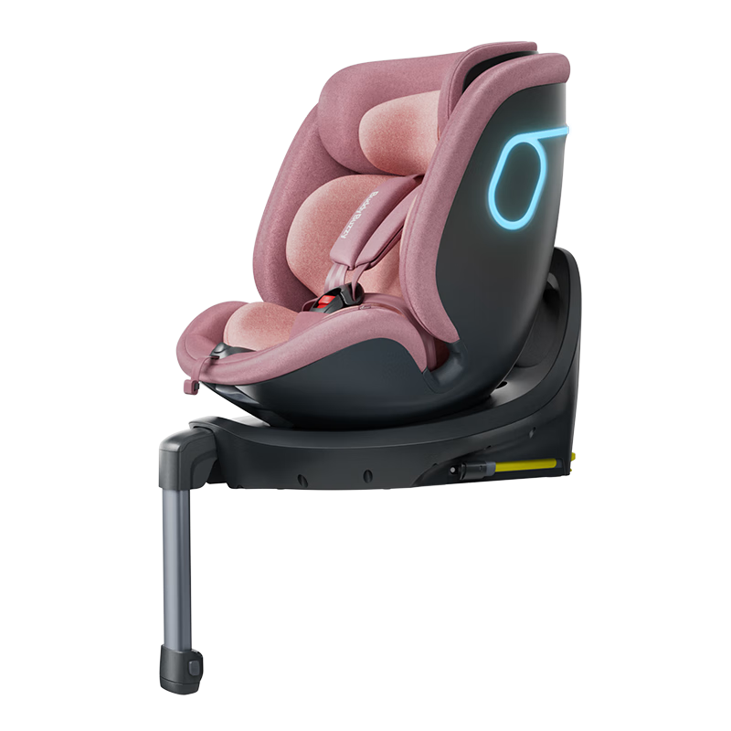Buddy Buzzy Qiuzhi 2 Pro New National Standard Child Safety Car Seat for Ages 0-8, In-Car Baby Chair with Reclining Function, ISize Certified, Ice Berry Pink