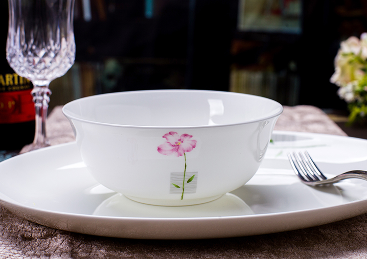 Remec Bone China Flower Good Moon Round 6-Inch Noodle Bowls, Set of 2, Rice Bowls, Soup Bowls, Medium Bowls 4
