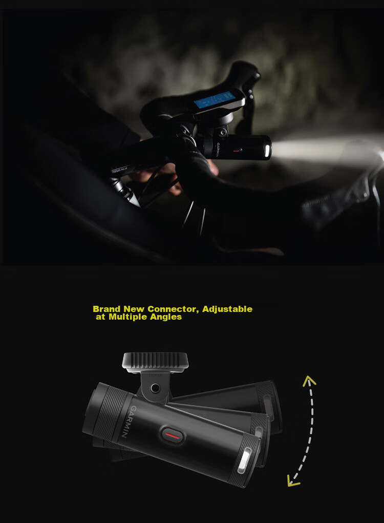 GARMIN Bicycle Smart Headlight, USB Rechargeable, Auto-Adjusting Front Light for Night Riding, High Beam, Varia UT800, Black 4