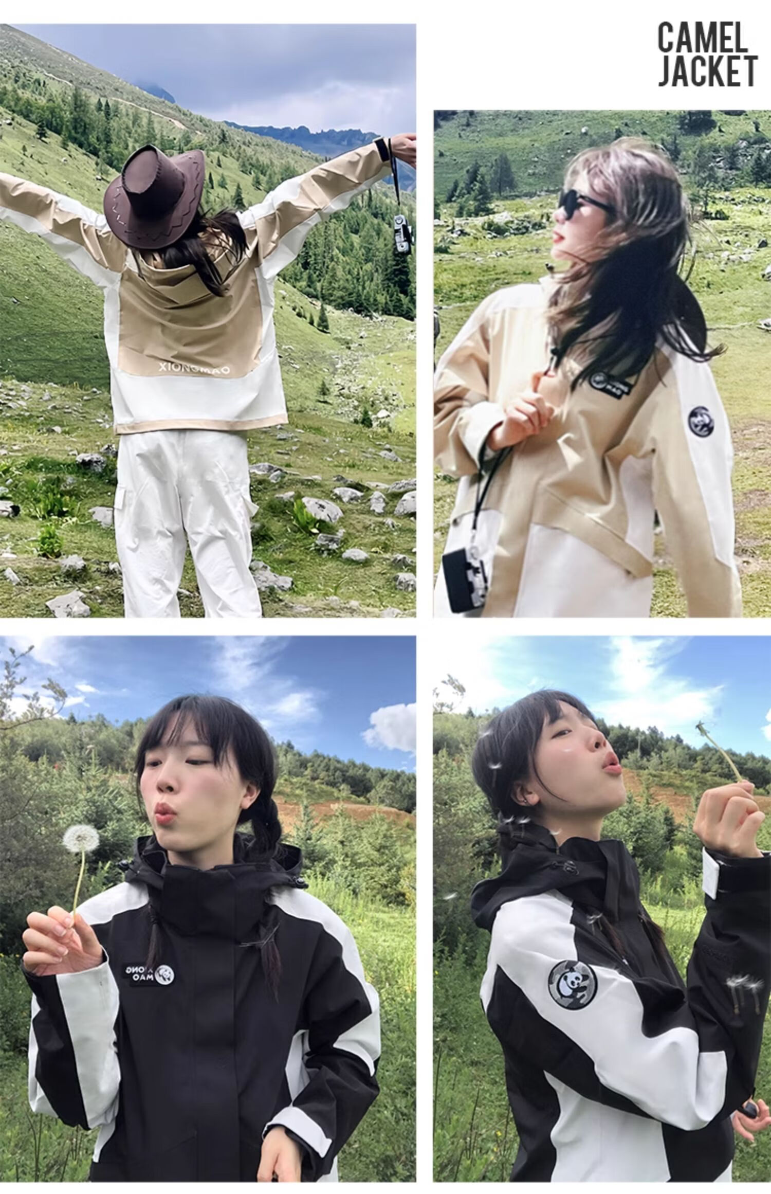CAMEL Water-Resistant, Oil-Proof, And Waterproof Three-In Hiking Jacket A6B018 Light Mocha Cloud White Men's And Women's Style S 3