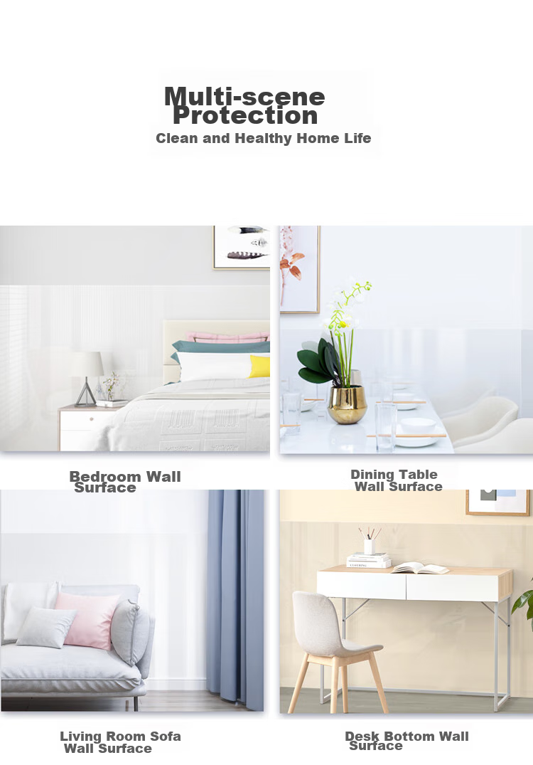 Qinghua Wall Static Electricity Protection Film, Latex Paint Wall Sticker, Anti-Kick Waterproof Wall Protector, Transparent 60*500cm 12