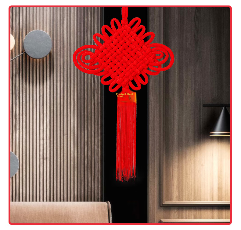 Xinxinjingyi Handmade Chinese Knots for Housewarming Celebration, Business Opening, New Year Spring Festival Decoration Atmosphere Setup, 10 Plates of Red Velvet 11