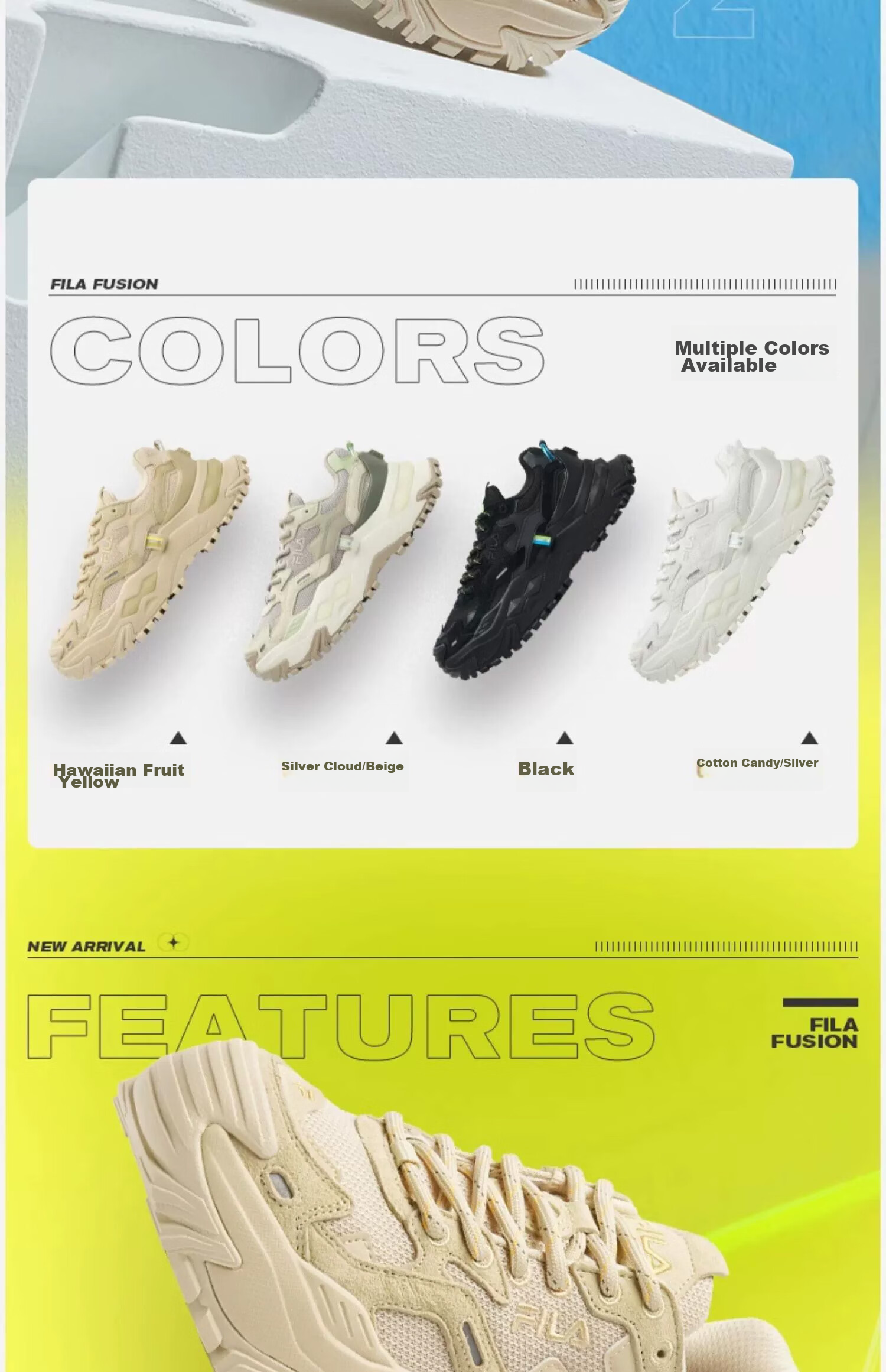 FILA FUSION Trendy Brand BIANCO Women's Shoes, Fashionable Sports Sneakers, Versatile Casual Footwear 7