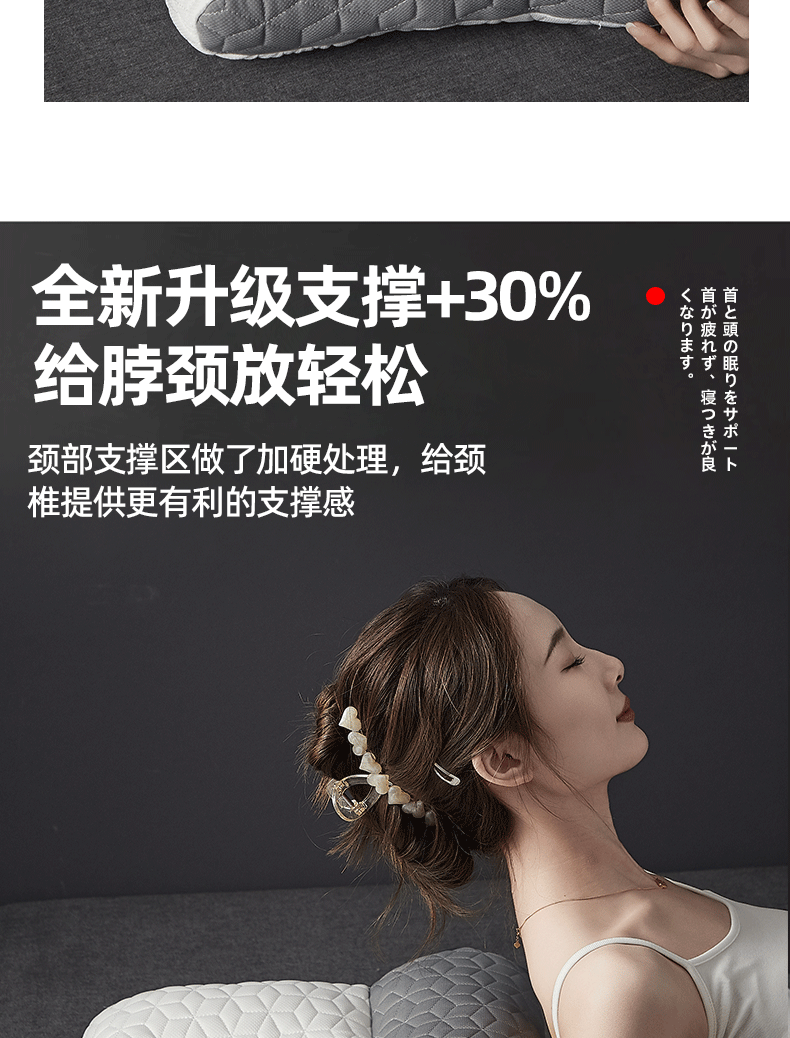 Huadn Cervical Pillow Neck Support Pillow for Cervical Spondylosis Deep Sleep Special Pillow for Students and Adults Summer Single Pillow Core 6