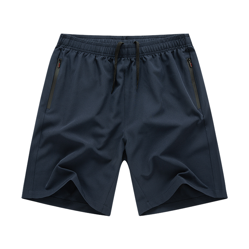 MULINSEN Men's Summer Solid Color Lightweight Sports Shorts Loose Breathable Stretch Beach Shorts Dark Blue 3XL