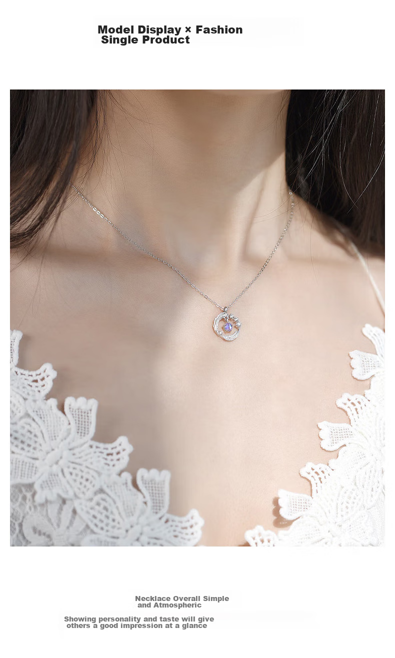 MANHE S925 Silver Necklace for Women, 2026 New Style, Luxurious High-End Collarbone Chain, Birthday Gift for Wife Or Girlfriend 10