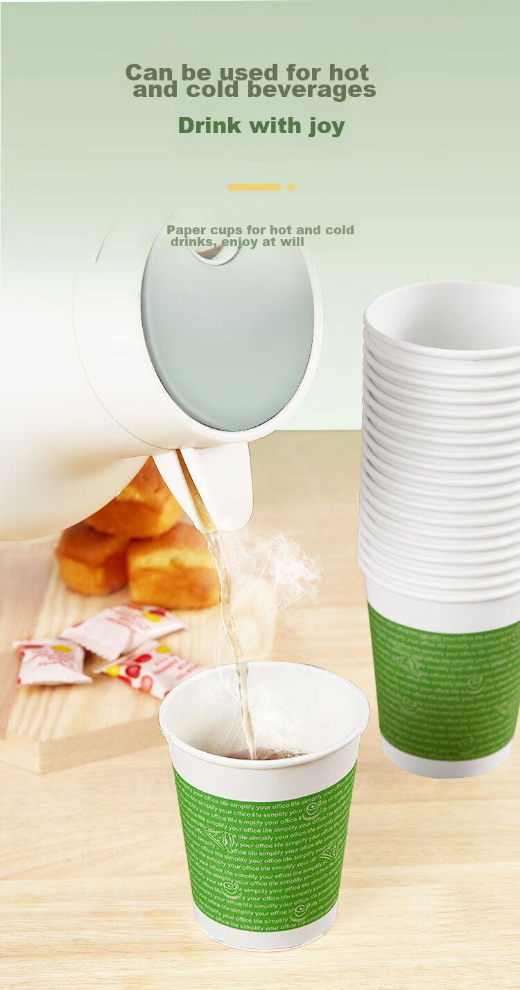 COMIX , 50 Thickened 250ml Disposable Paper Cups, 9 Oz, for Office And Home Use, Business Reception, Heat-Resistant Water Cups, L301 3