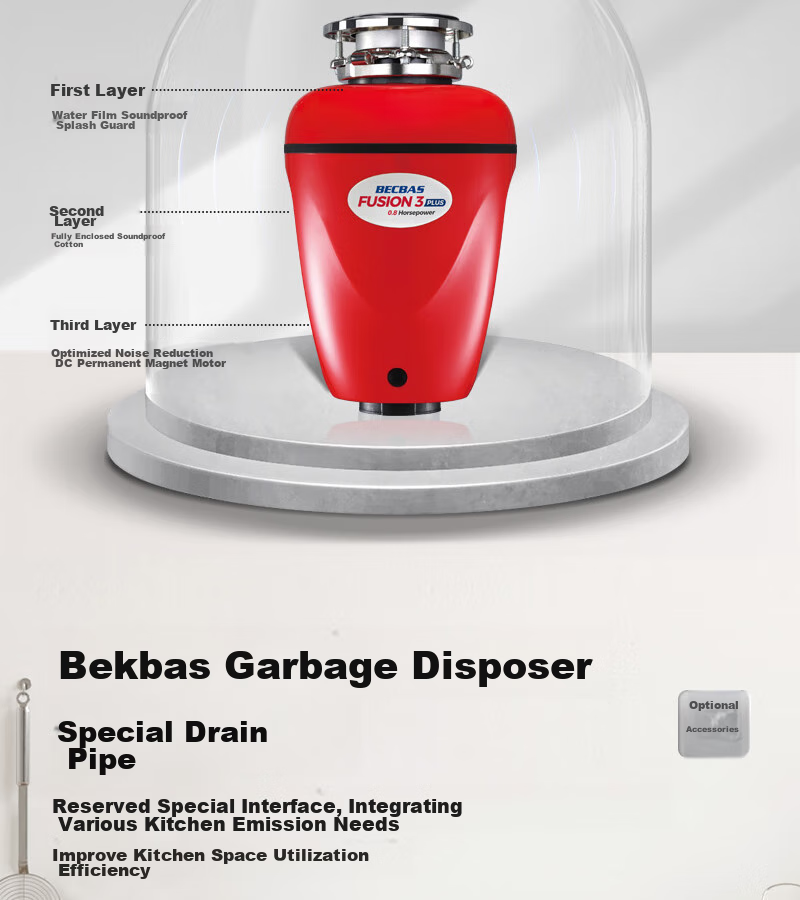 BEcbas Intelligent Garbage Disposal, Household Kitchen Waste Crusher, Automatic Power-Off F3plus 20