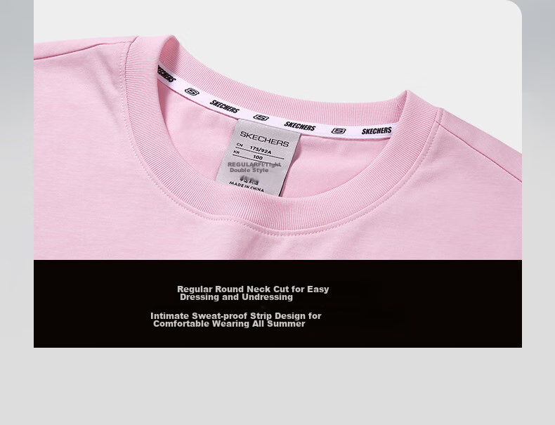 Skechers Summer Unisex Couple Matching Colorful Series Breathable Moisture-Wicking Quick-Drying Cool Short Sleeve T-Shirt L223U165 6