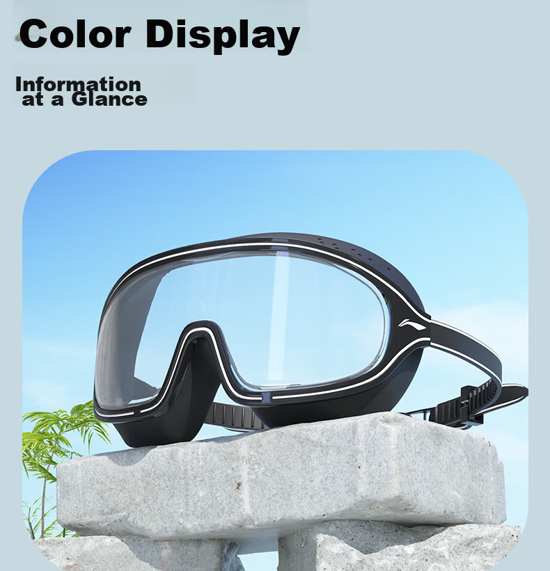 Li-Ning Swimming Goggles for Men And Women, Adult Large Frame High Definition Anti-Fog Comfortable Waterproof Swim Glasses Professional Diving Equipment 528-1 16