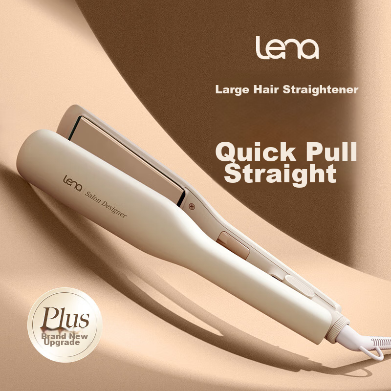 Lena Extended And Widened Hair Straightener, Negative Ion Flat Iron, Non-Damaging Hair Straightener, Dual-Purpose Curling And Straightening Iron for Women, Gift LN-907S Portable for Travel