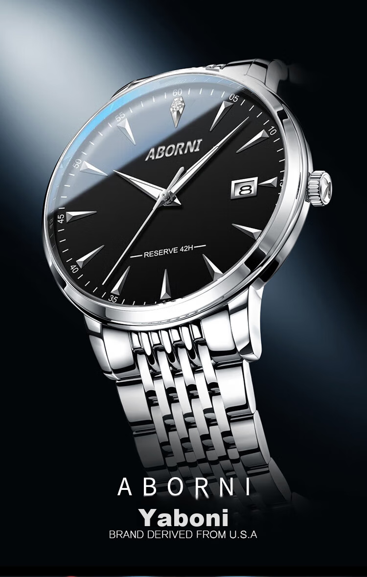 ABORNI Quartz Watch for Men, Mechanical Feel, Business Casual, Fashionable Chinese Watch, New Year's Gift for Boyfriend Or Husband 2