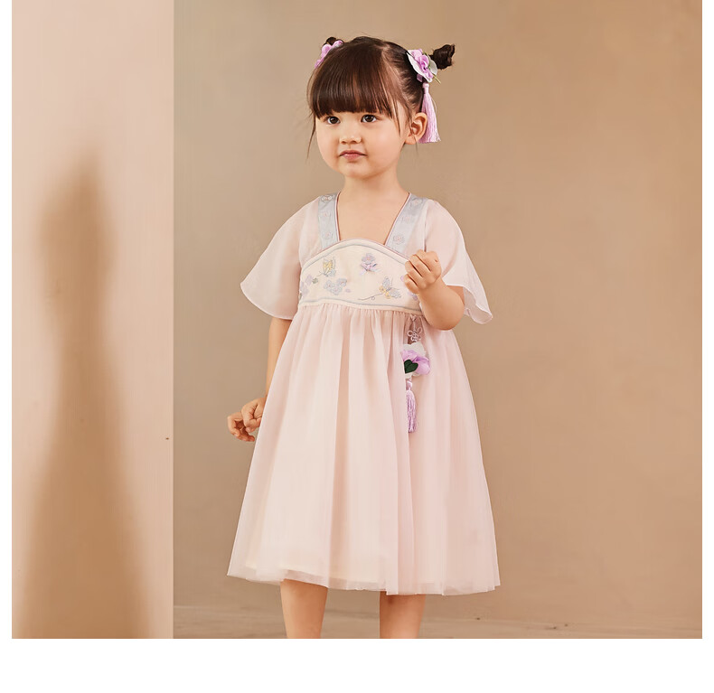 DAVE & BELLA Children's Dress, Summer Clothing for Kids, Baby Girl Princess Dress, Girls' Chinese-Style Hanfu 10