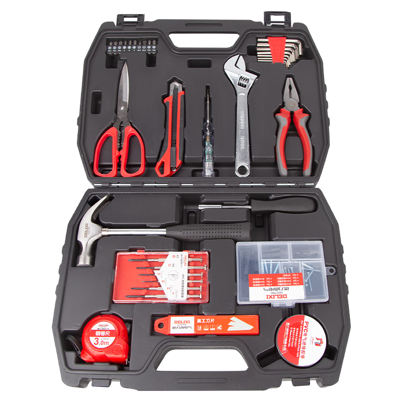 DELIXI ELECTRIC Household Multi-Functional Hardware Tool Set for Electricians And Carpenters, Repair And Maintenance Tools Kit, 78 Pieces