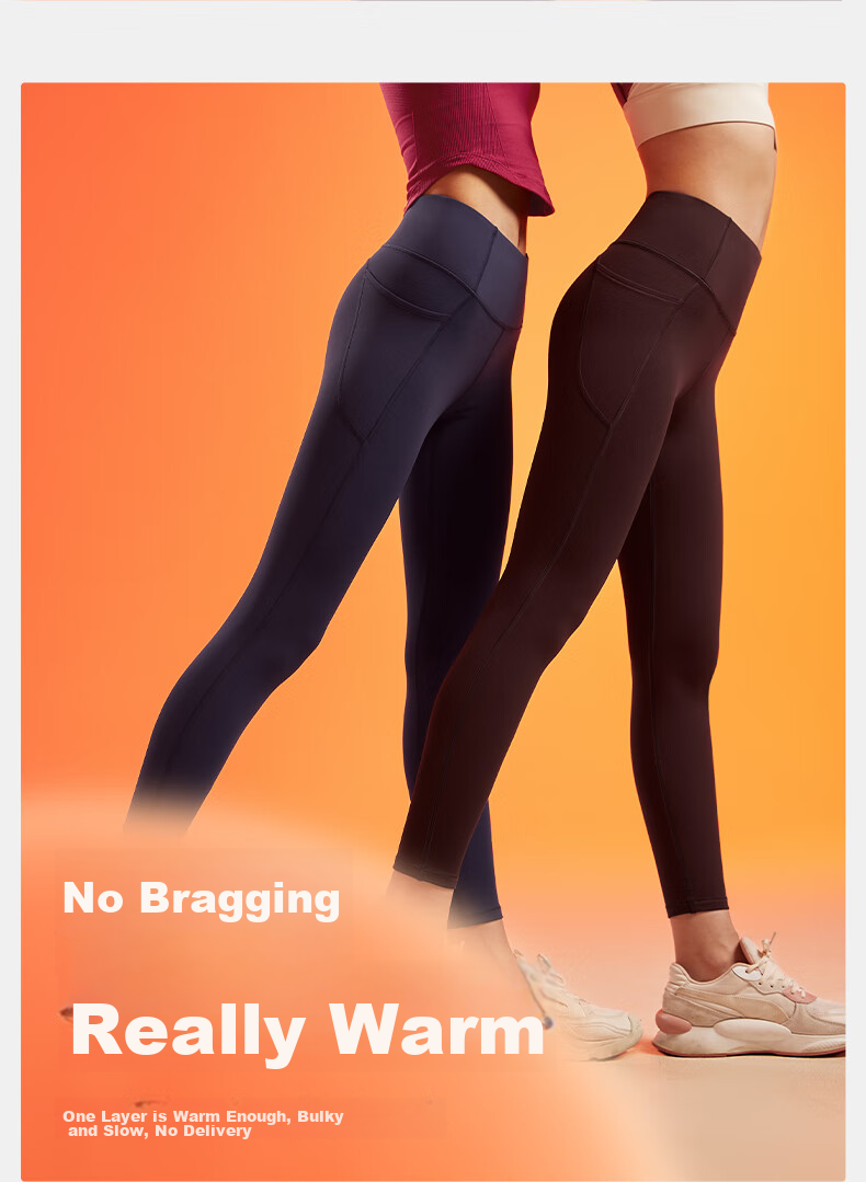 VFU Meowmeow Fleece Yoga Pants for Women, High-Waisted Butt-Lifting Sports Pants, Autumn And Winter Warm Fleece-Lined Fitness Pants, Plum Purple, Size L 5