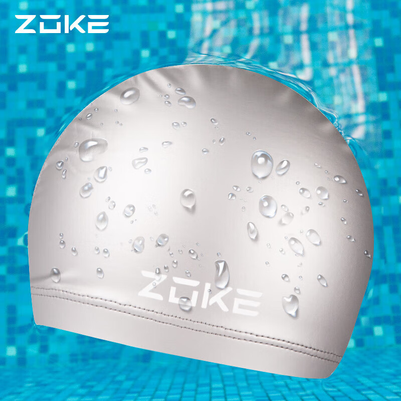 ZOKE Adult Knitted Swim Cap with Ear Protection, Unisex Comfortable Non-Binding Headband, 620603152-10 Silver