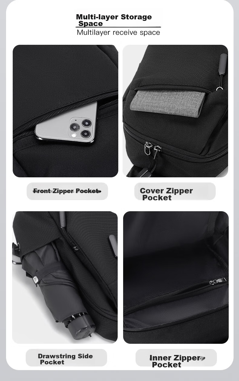 JEVI Casual Men's Chest Bag, Simple Shoulder Crossbody Bag, Multifunctional Trendy Messenger Bag, Small Pouch, Fashionable Male Bag 7