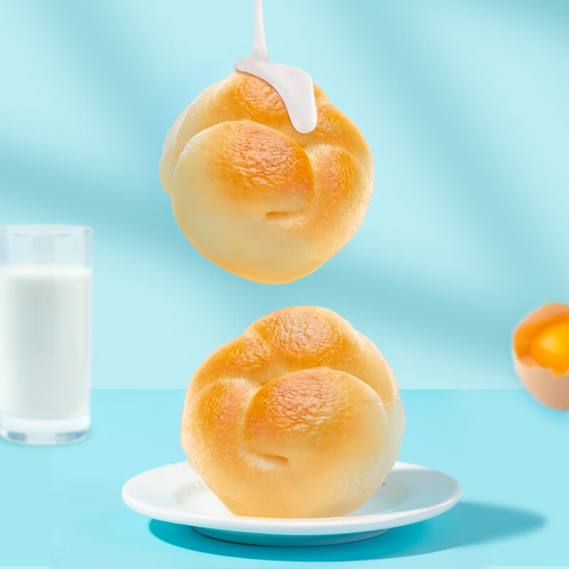 港荣蒸面包淡奶460g手撕面包早餐零食纯蛋糕中西式糕点心甜品礼物盒箱