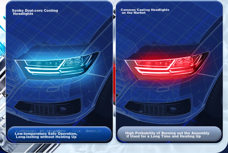 SAST Car LED Headlight Bulb Modification, Laser Car Light, Ultra-Bright Integrated High And Low Beam H4 [2-Pack] 8