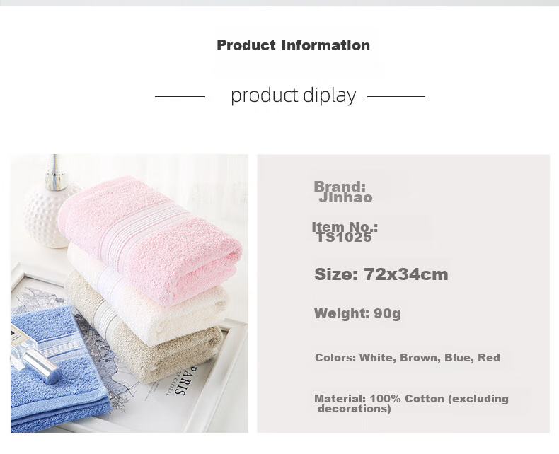 KING SHORE Pure Cotton Towels, Soft And Highly Absorbent Face Towels, Home-Use Grade A Pure Cotton Sports Towels, 2-Pack, Blue/red 4