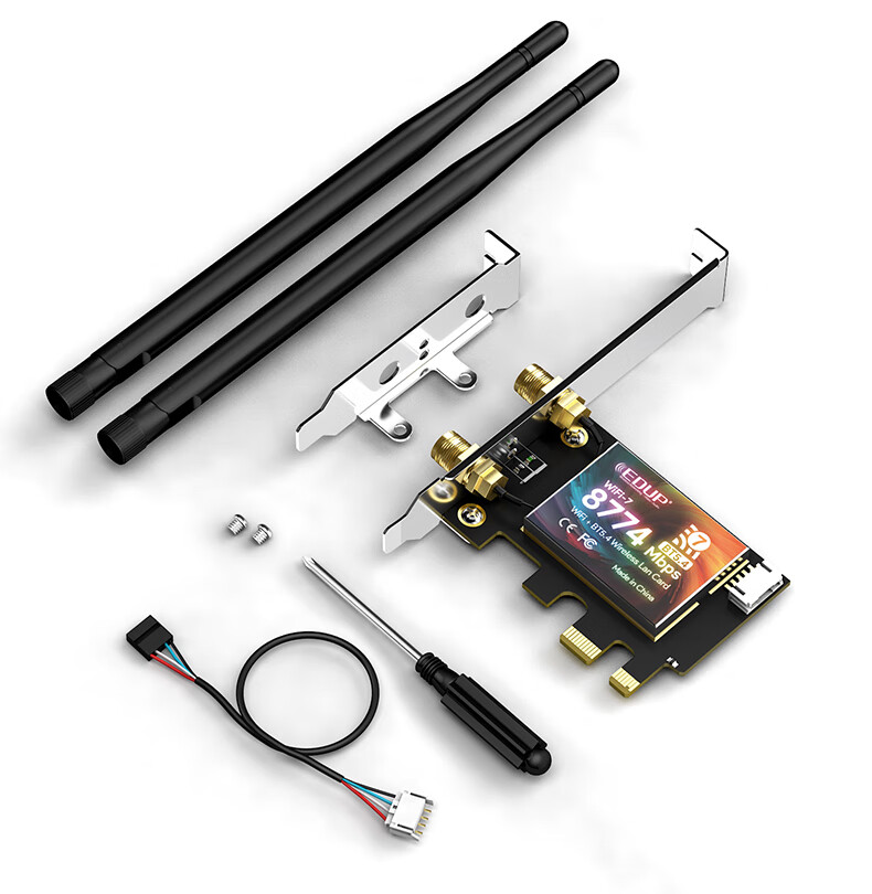 EDUP BE200 Gigabit Gaming WiFi 7 Wireless Network Card, 8774M Tri-Band Desktop Computer Internal PCIE Interface, Wireless Bluetooth 5.4 WiFi Receiver-BE9715 17