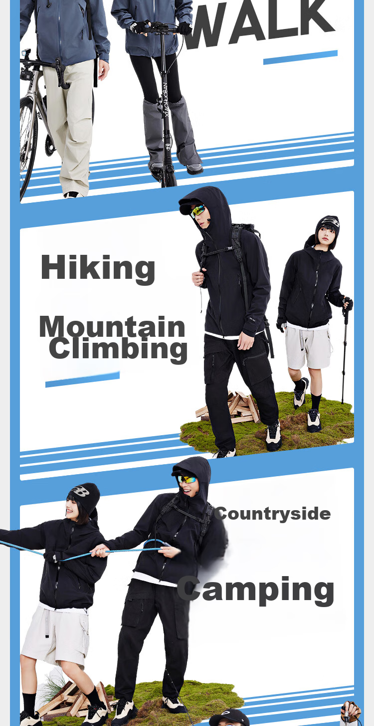 JD Original Chamois 700 Spring Outdoor Jacket, Elastic Hard Shell Coat for Men And Women, Triple Protection, Single Layer, Glacier Gray, Size S 15