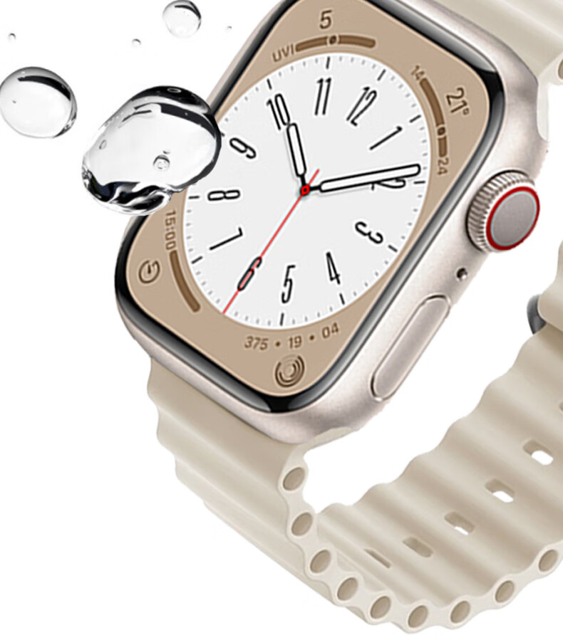 ESCASE Compatible with Apple Watch Band, Silicone IWatch S11/10/9/SE3/8/7/6 Smartwatch Sports Waterproof Band, 38/40/41mm Ocean Edition Starry Gray 6