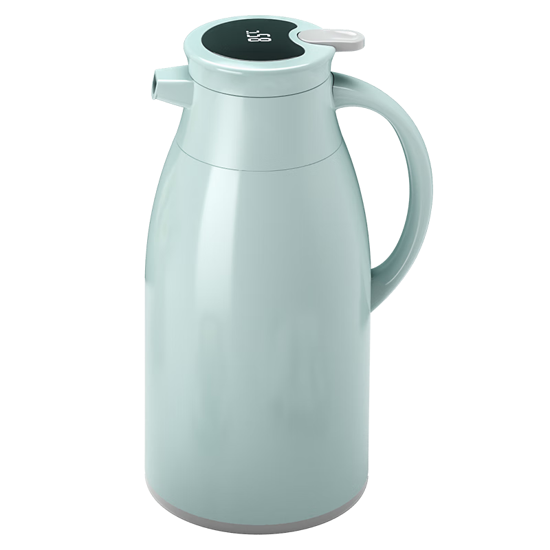 JEKO&JEKO Insulated Water Bottle for Home Use, Large Capacity Hot Water Thermos for Dormitory, Digital Display, 1.9L Light Blue
