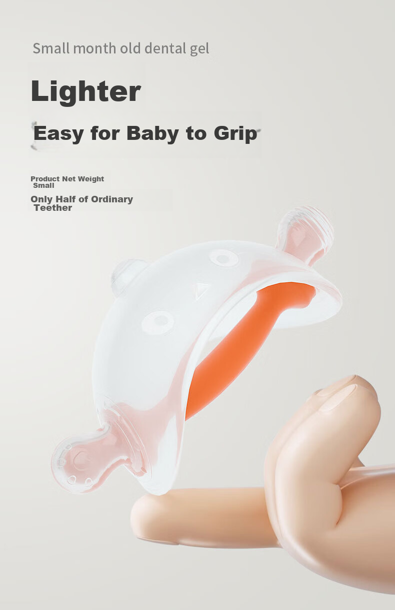 DOCTOR MA Baby Teether Mushroom-Shaped Silicone Teether Toy, Anti-Thumb Sucking Oral Teether for Young Infants, Orange 8