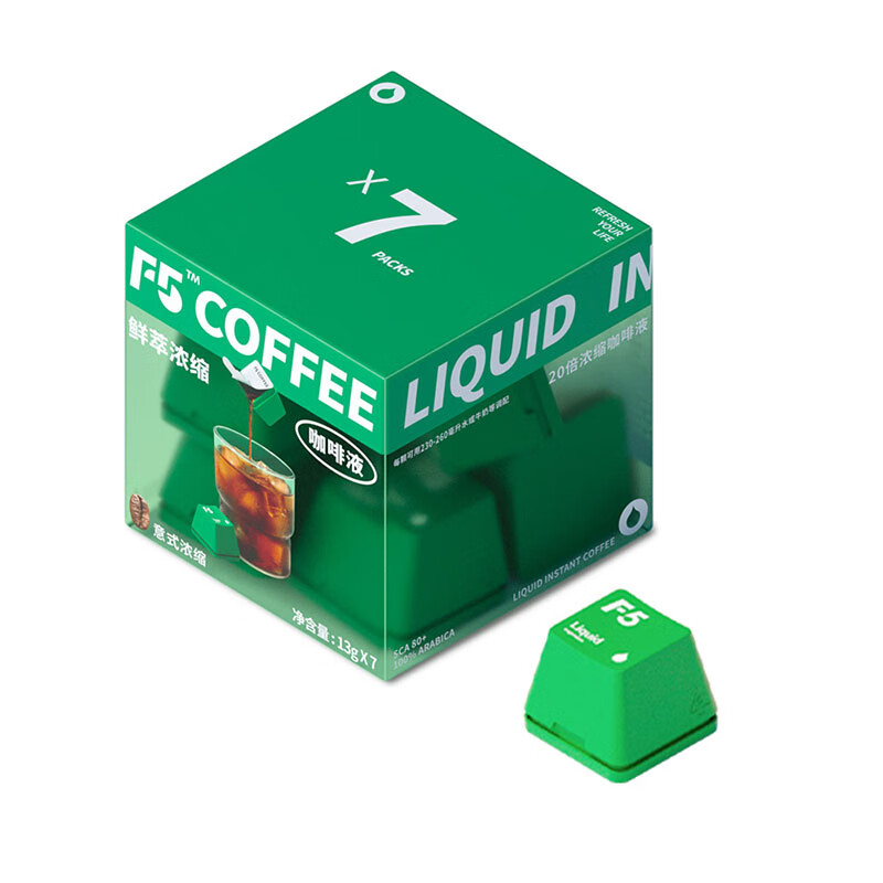 F5速溶黑咖啡浓缩 意式浓缩 鲜萃咖啡液 13g*7颗/盒
