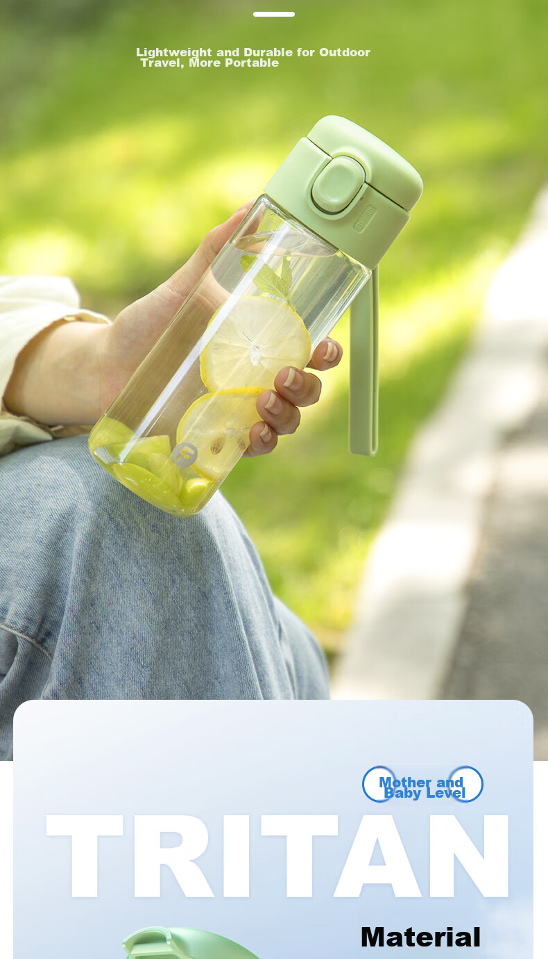 Fuguang Tritan Plastic Water Bottle with Straw for Men, Women, Adults, Convenient Sports And Children's Student Water Cup 480ml 3