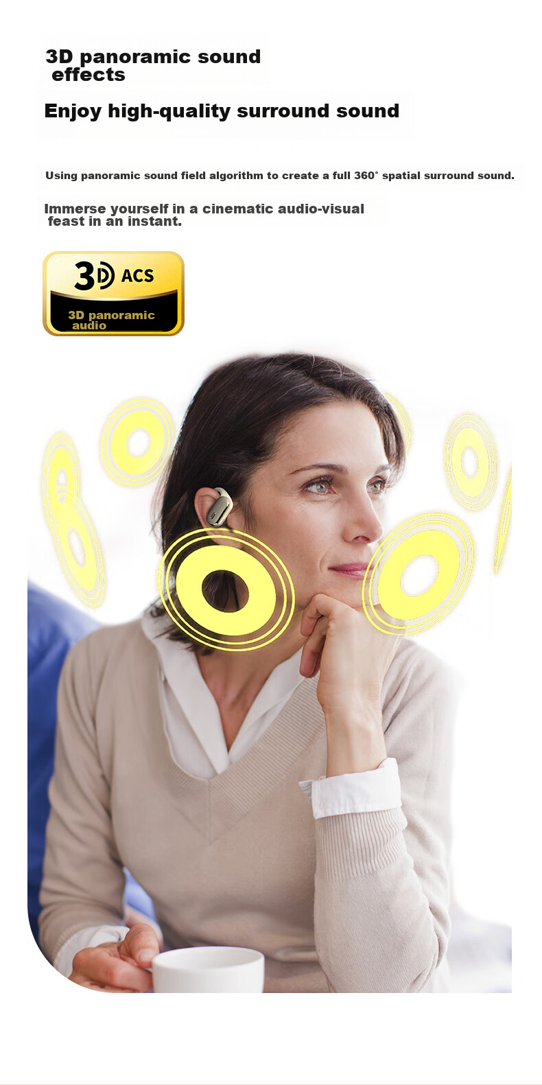 Newmine Q11 [Acoustic Flagship], Bluetooth Earphones, Over-Ear Bone Conduction Concept, Open-Style Non-In, Sports Running, Calling, Noise Reduction, High-End Sound Quality, Suitable for Apple And Huawei, Black 4