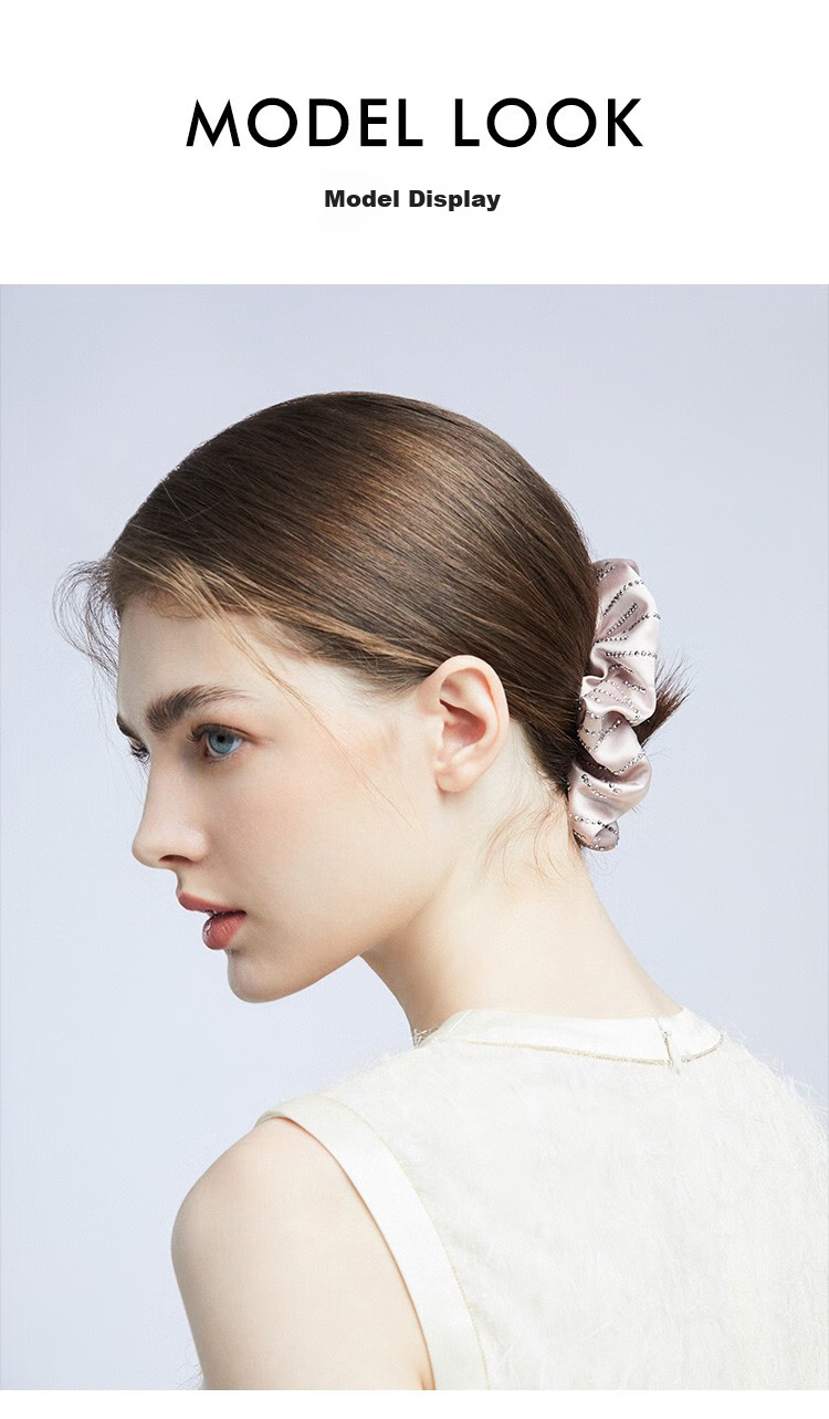 She's Light And Simple Rhinestone Soft Faux Silk Satin Hair Tie, Fashionable Headband, Birthday Gift for Girlfriend 4