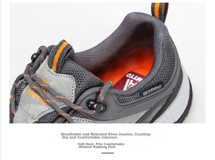HUMTTO Waterproof Hiking Shoes, All-Season Low-Top Men's Non-Slip Trekking Shoes, Outdoor Casual Men's Footwear, Dark Gray, Size 39 16