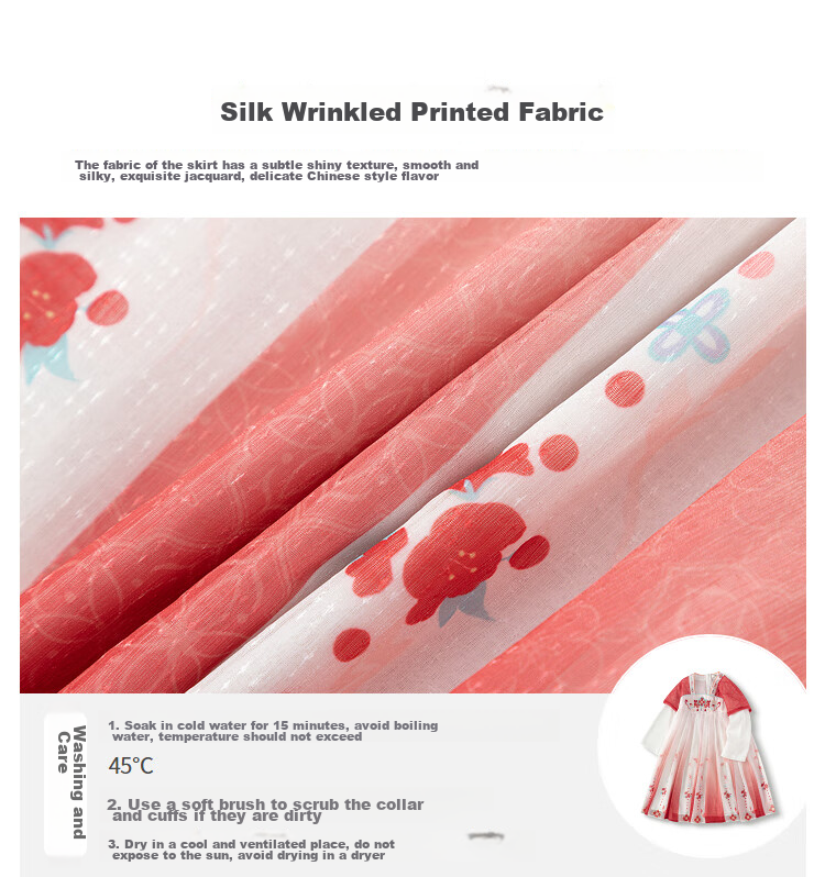 BALABALA Girls' Hanfu Dress, Children's Ruqun, Spring And Autumn Wear, Red Baby Chinese-Style Dress, New Chinese-Style Exquisite Sweet Dress 8
