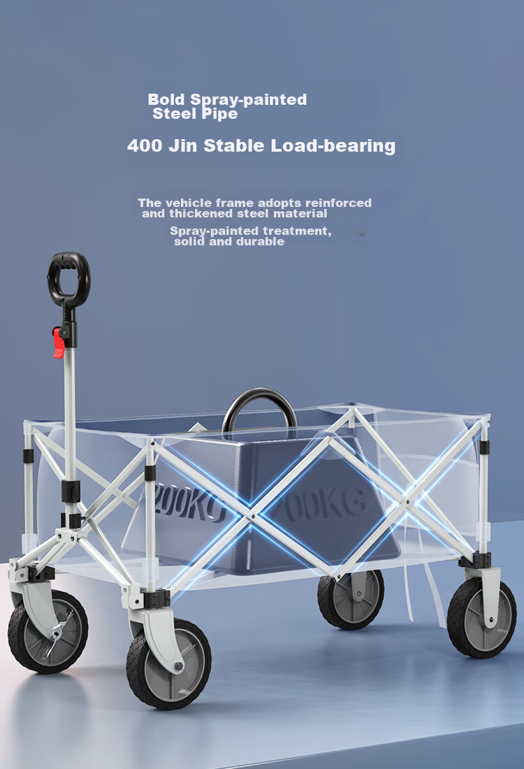 JD Original [600 Jin Capacity] Push-Up Outdoor Camping Cart Folding Trolley for Stalls And Carrying Dubai Sand 5