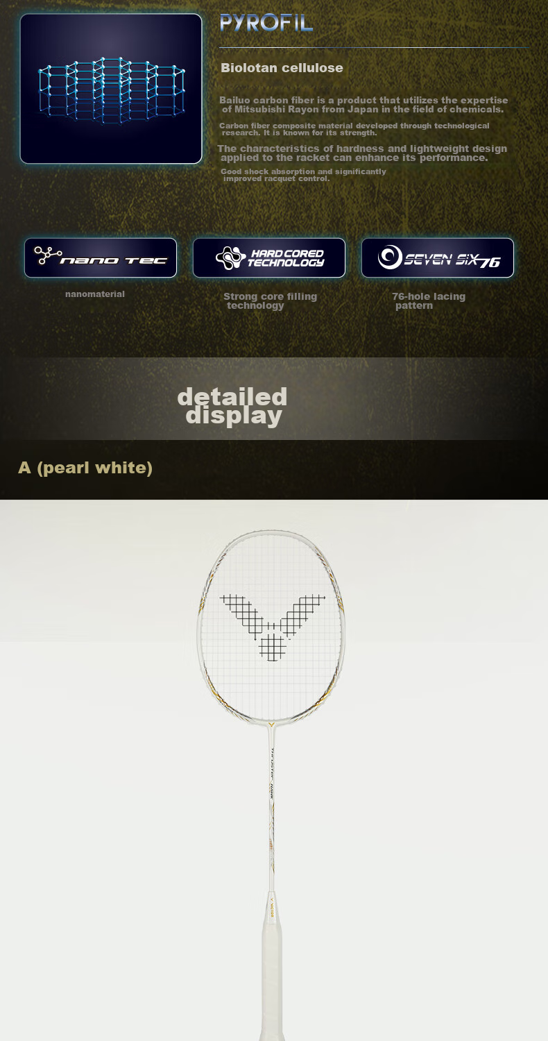 VICTOR Self-operated Flagship Store Badminton Racket Single Purchase for Men and Women Full Carbon Large Sweet Spot Professional Offensive Racket TK-RAPTOR 5