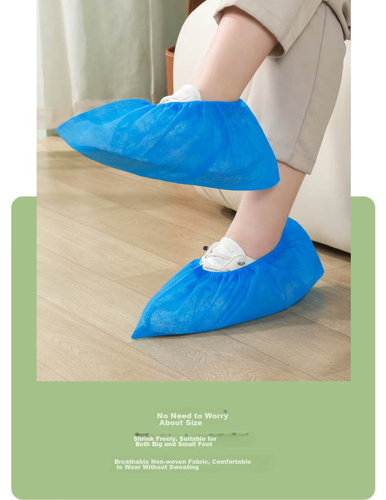 Jtrip Non-Woven Shoe Covers, Large Size Disposable Shoe Covers, Thickened Dustproof Breathable Indoor Wear-Resistant Non-Slip Foot Covers, 100 Pieces 16