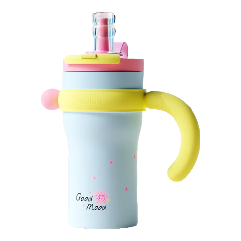 BABLOV Children's Insulated Cup, Large Capacity Straw Cup for Women, Stylish Ceramic Inner Liner Water Bottle, Gift Ice Cup