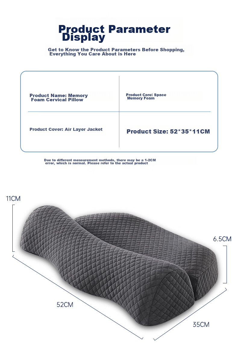 J.Sir Cervical Pillow Neck Support Pillow for Cervical Spondylosis, Deep Sleep for Adults, Medical Anti-Snoring Memory Foam Pillow 16